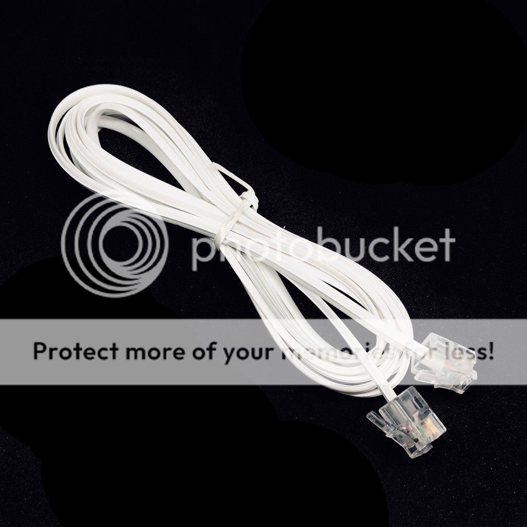 Phone Telephone Cable Extension Cord RJ11 Lead Plug ADSL2 Filter Home